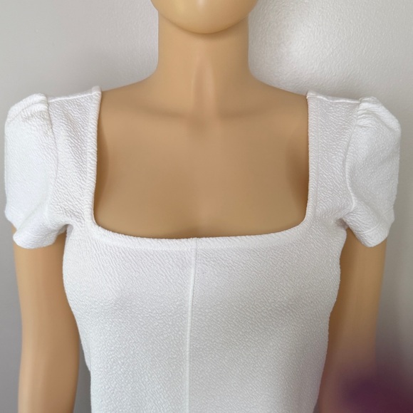 Maeve by Anthropologie White Textured Square Neck Top, New With Tags,White Knit - Picture 3 of 16